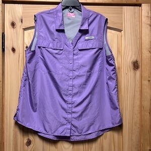 Habit Women’s Purple Sleeveless Button Down Shirt UPF SPF 2XL